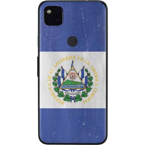 El Salvador Flag Distressed Google Pixel 4a Skin